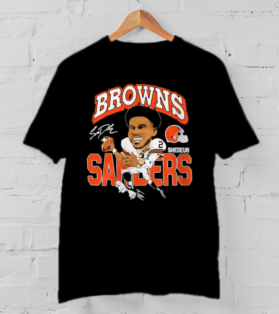 Browns Shedeur Sanders Football Caricature NFL Athlete T-Shirt