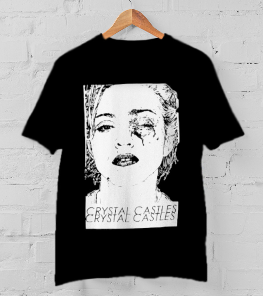 Crystal Castles Electronic Alice Glass Monochrome T-Shirt