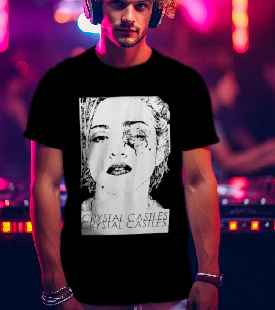 Crystal Castles Electronic Alice Glass Monochrome T-Shirt