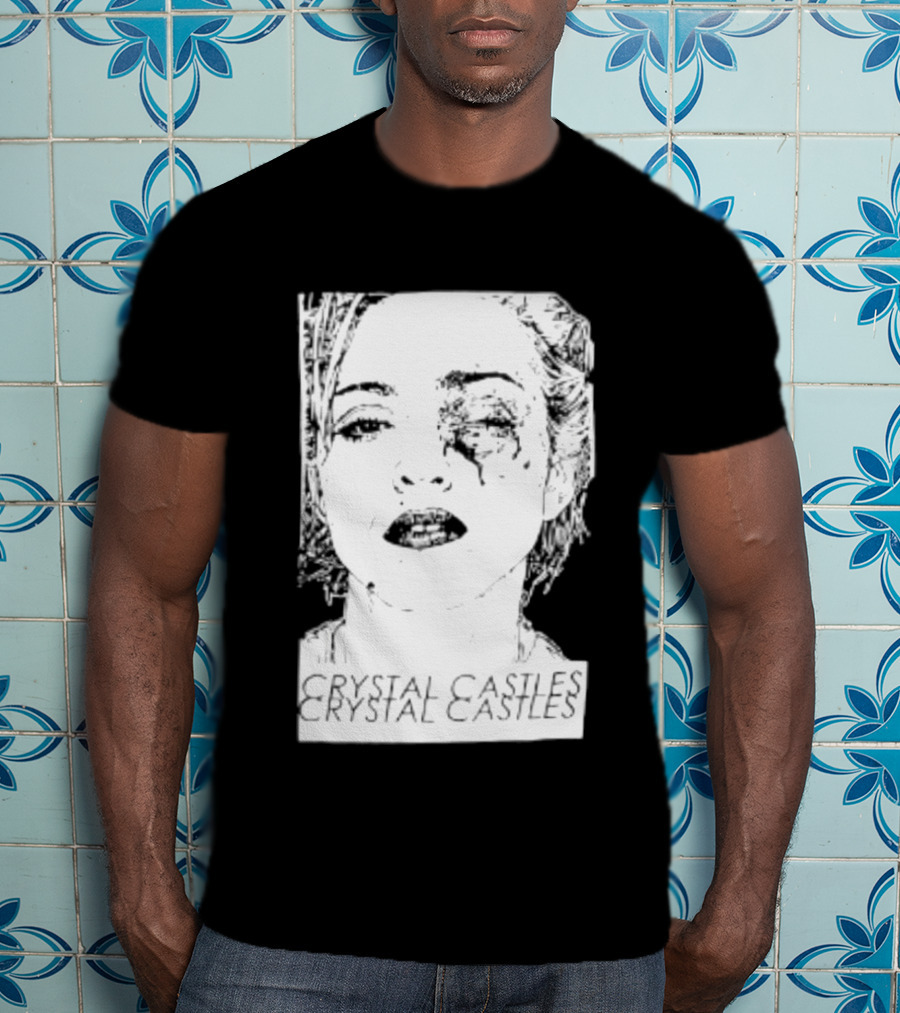 Crystal Castles Electronic Alice Glass Monochrome T-Shirt