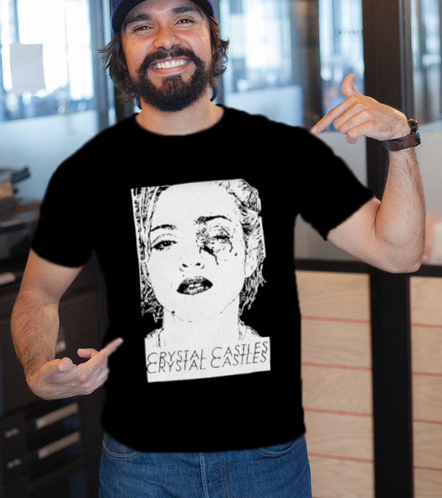 Crystal Castles Electronic Alice Glass Monochrome T-Shirt