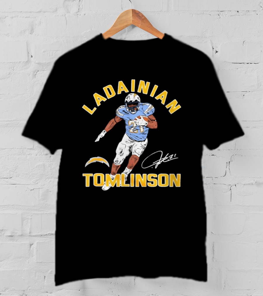 LaDainian Tomlinson Signature Los Angeles Chargers Football 21 T-Shirt