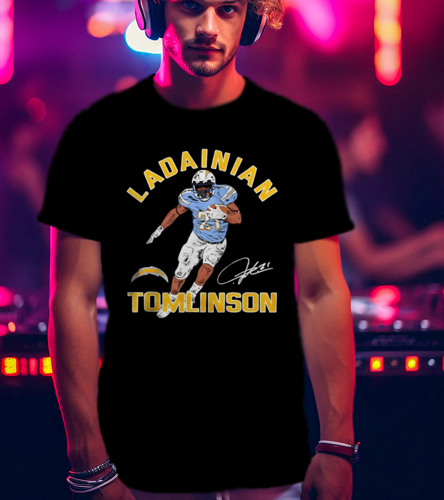 LaDainian Tomlinson Signature Los Angeles Chargers Football 21 T-Shirt