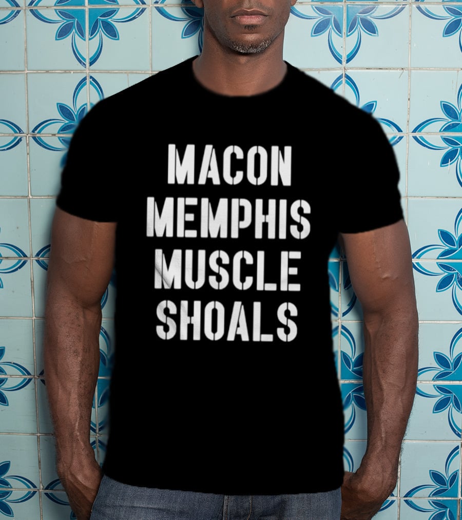 Macon Memphis Muscle Shoals Retro Southern Music Cities T-Shirt