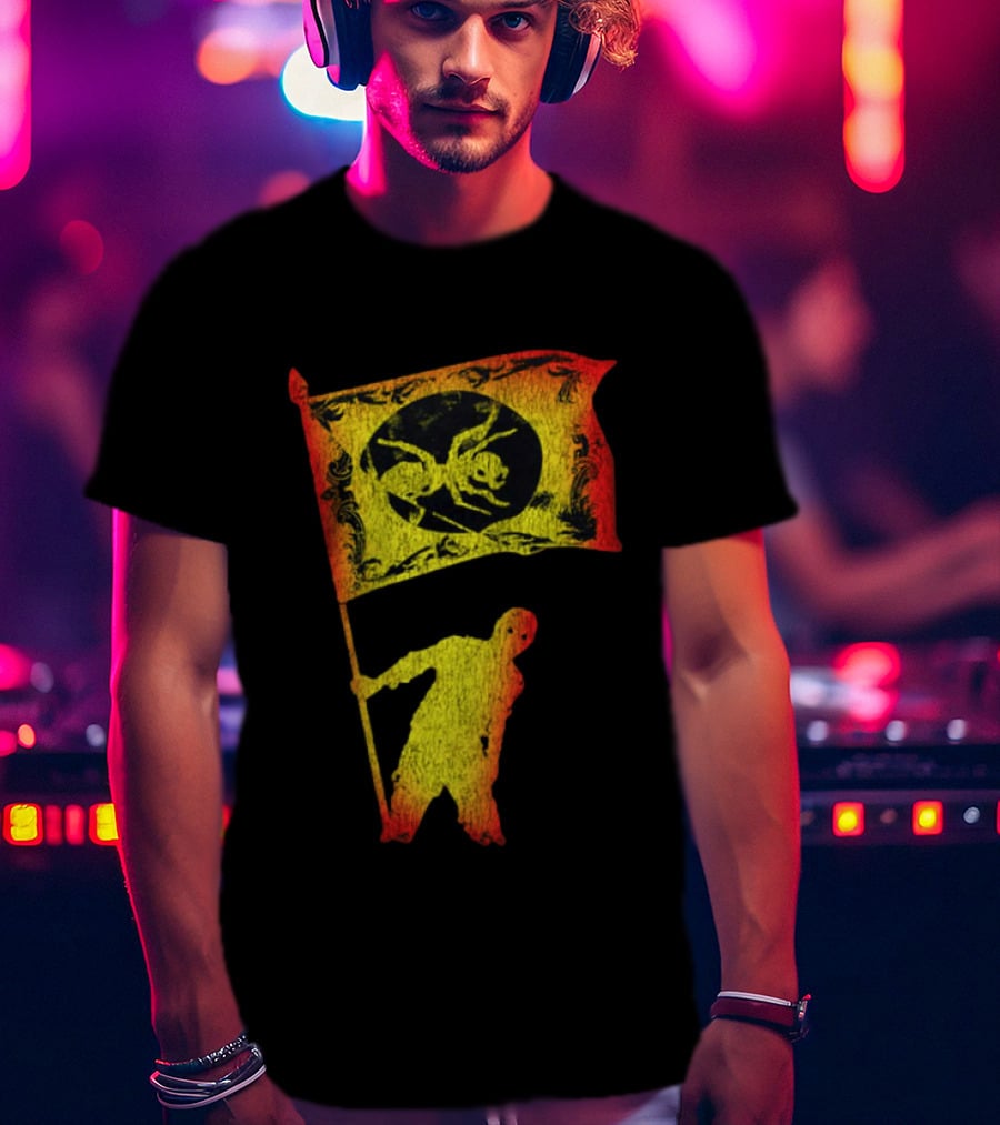 The Prodigy Ant Silhouette Brandishing Flag Multicolor T-Shirt