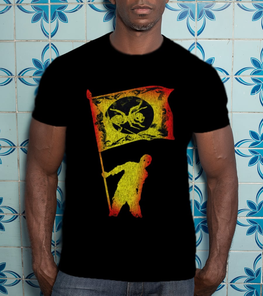 The Prodigy Ant Silhouette Brandishing Flag Multicolor T-Shirt