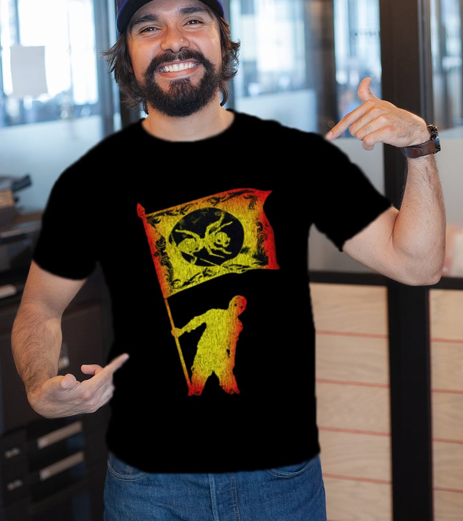 The Prodigy Ant Silhouette Brandishing Flag Multicolor T-Shirt