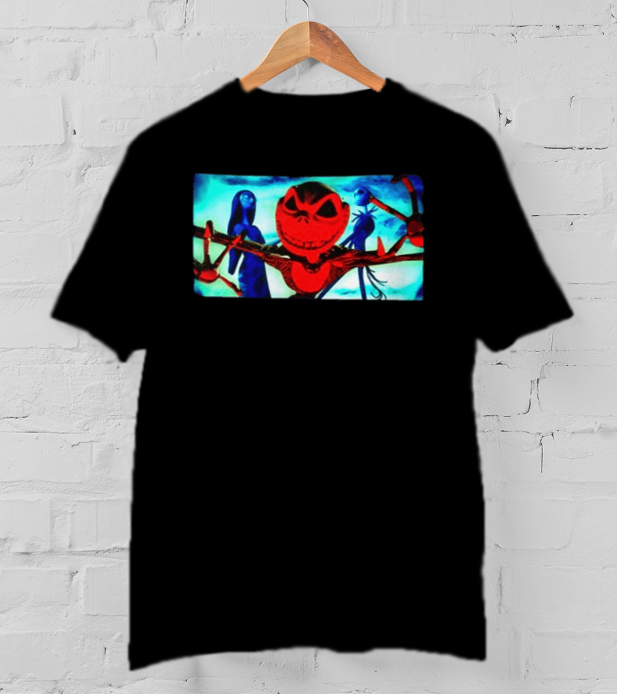 Tim Burton's The Nightmare Before Christmas Jack Skellington And Sally Cartoon Two Sided T-Shirt