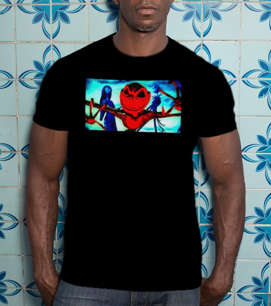 Tim Burton's The Nightmare Before Christmas Jack Skellington And Sally Cartoon Two Sided T-Shirt