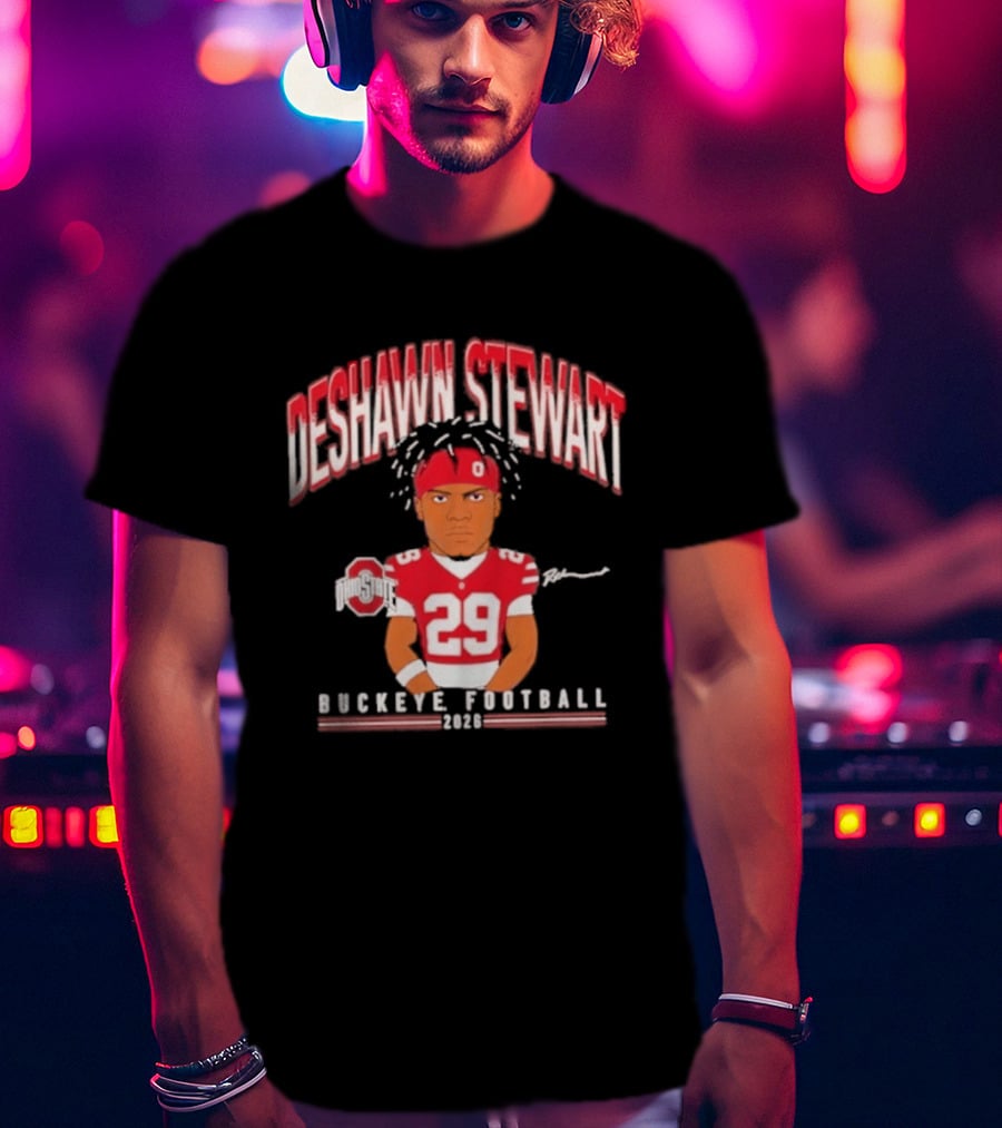 Deshawn Stewart Ohio State Buckeye Football Cartoon 26 T-Shirt