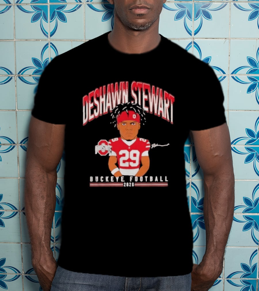 Deshawn Stewart Ohio State Buckeye Football Cartoon 26 T-Shirt
