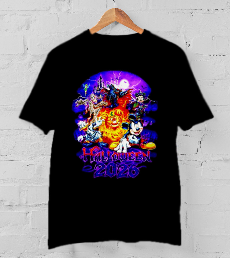 Disney Halloween 2026 Mickey Mouse And Friends Spooky Haunted Castle Party T-Shirt