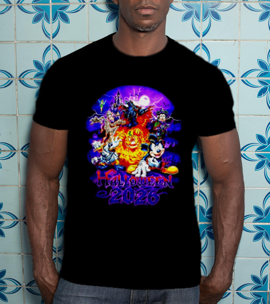 Disney Halloween 2026 Mickey Mouse And Friends Spooky Haunted Castle Party T-Shirt