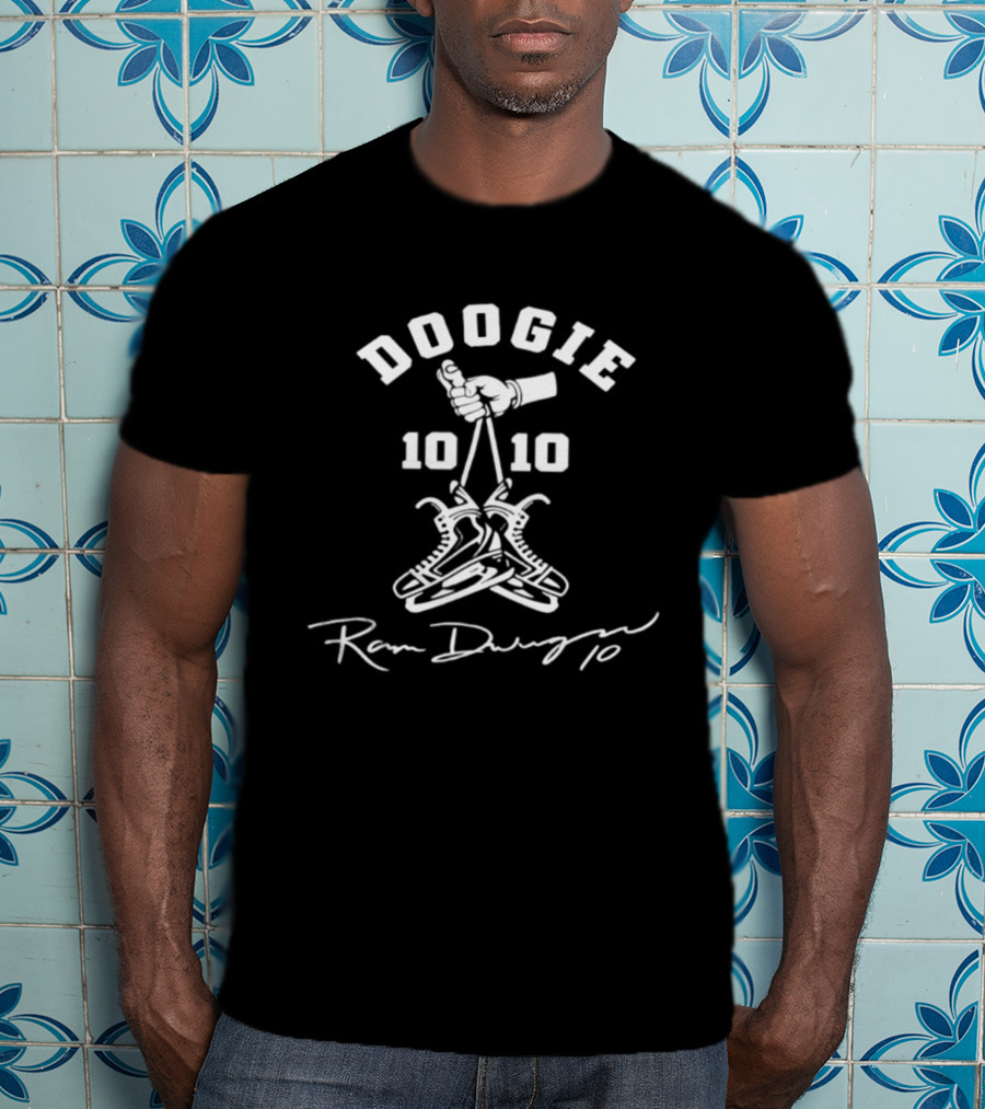 Doogie 10 10 Ron Duguay Hangers Hand Gesture Signature T-Shirt
