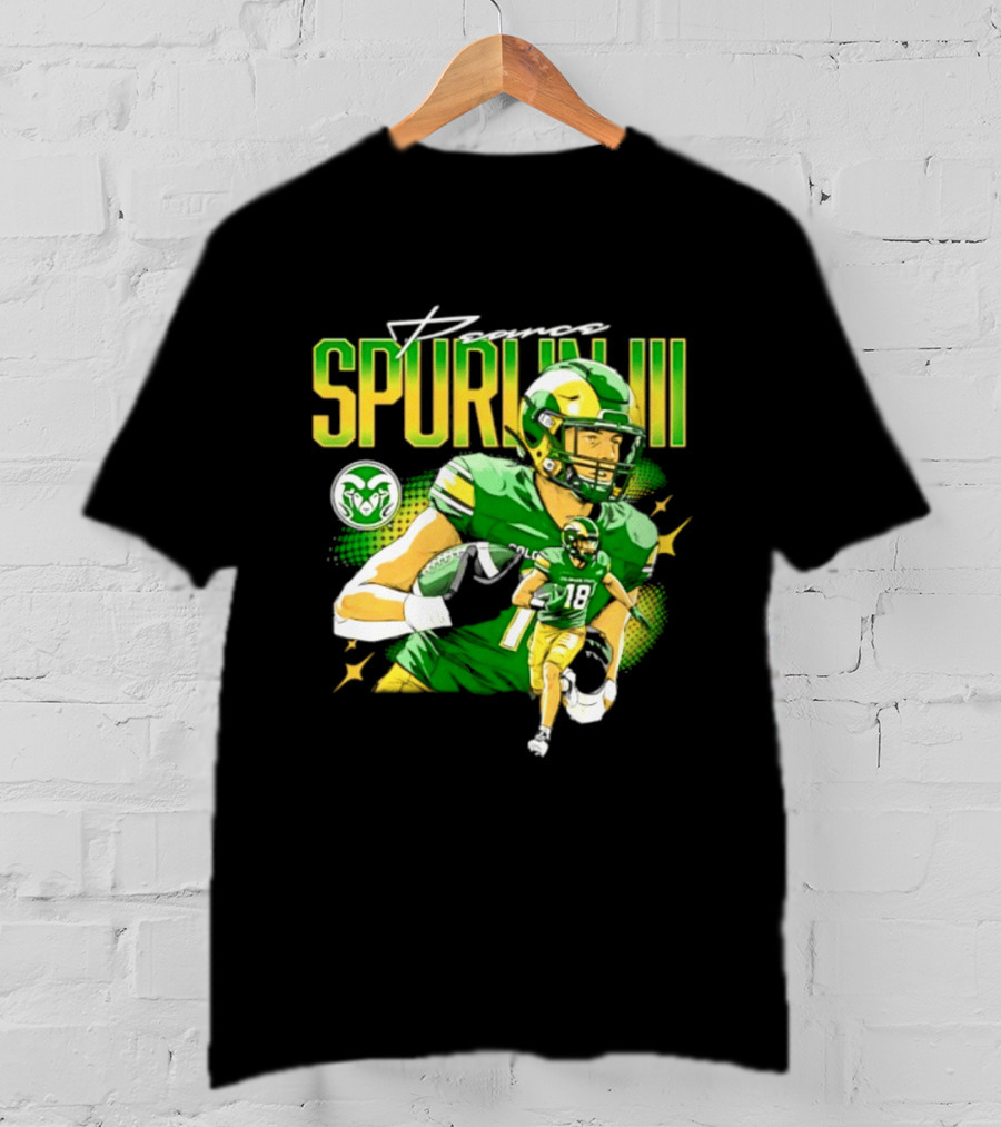 Pearce Spurlin III 18 Colorado State Rams Football NCAA T-Shirt