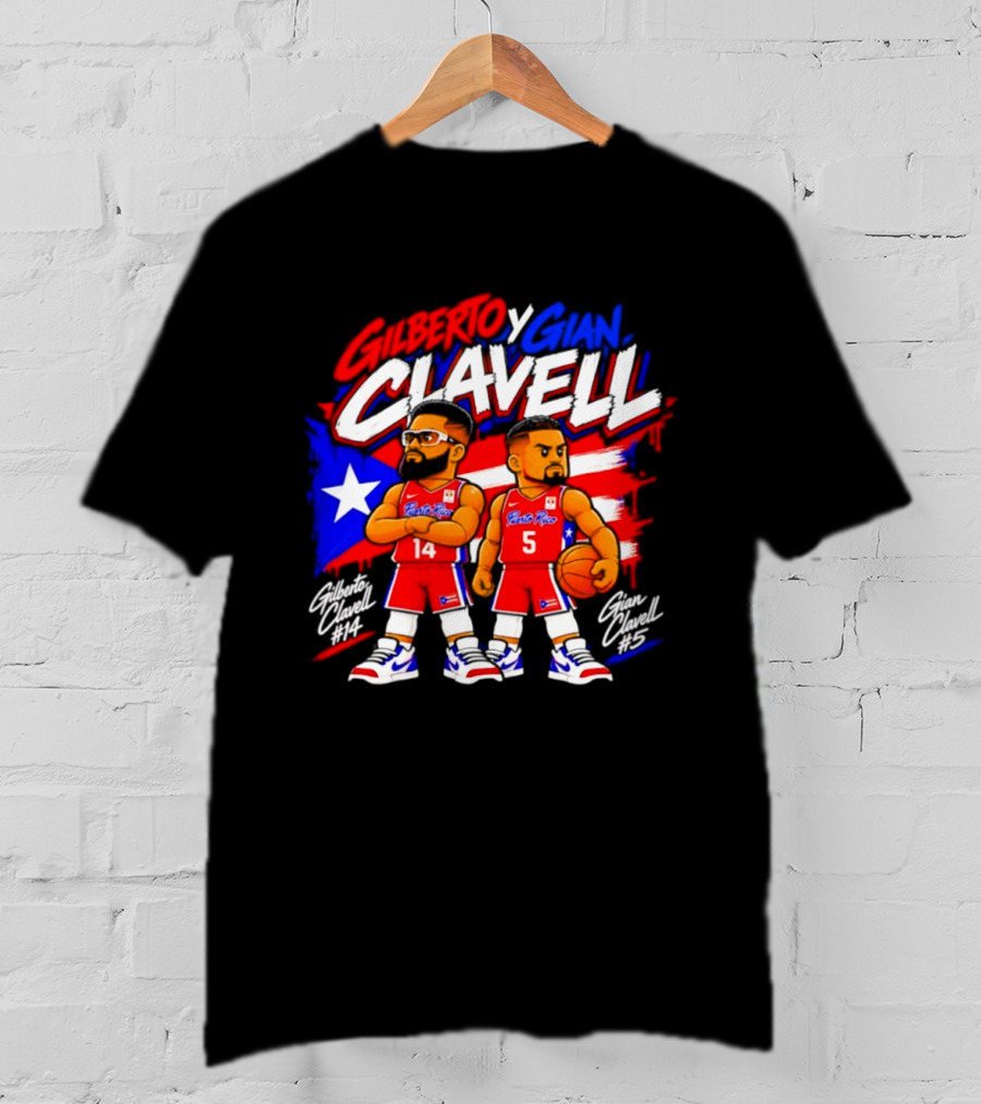 Superleague Kosovo Gilberto Clavell Y Gian Clavell Puerto Rico Basketball T-Shirt