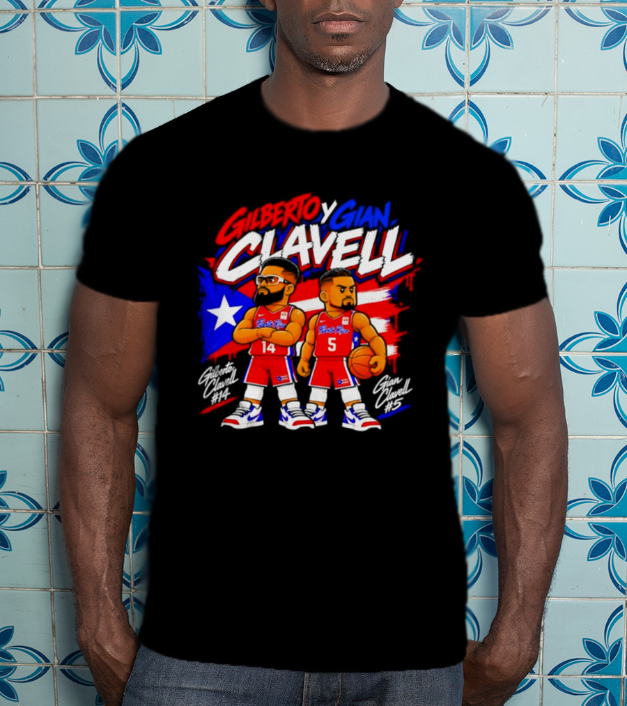 Superleague Kosovo Gilberto Clavell Y Gian Clavell Puerto Rico Basketball T-Shirt