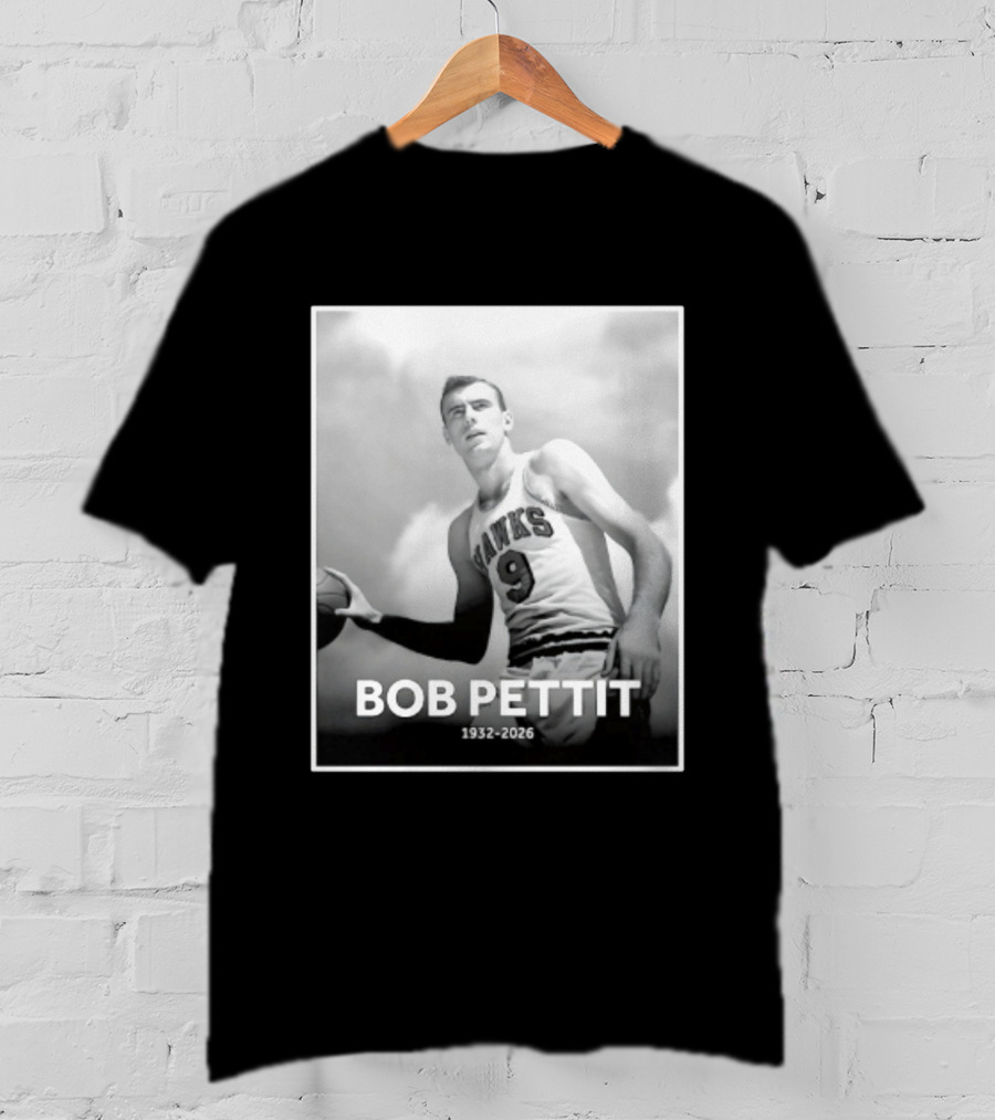 Bob Pettit 1932 2026 Hawks Basketball Legend T-Shirt