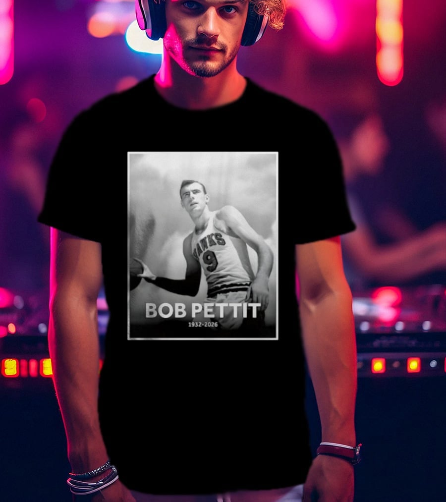 Bob Pettit 1932 2026 Hawks Basketball Legend T-Shirt