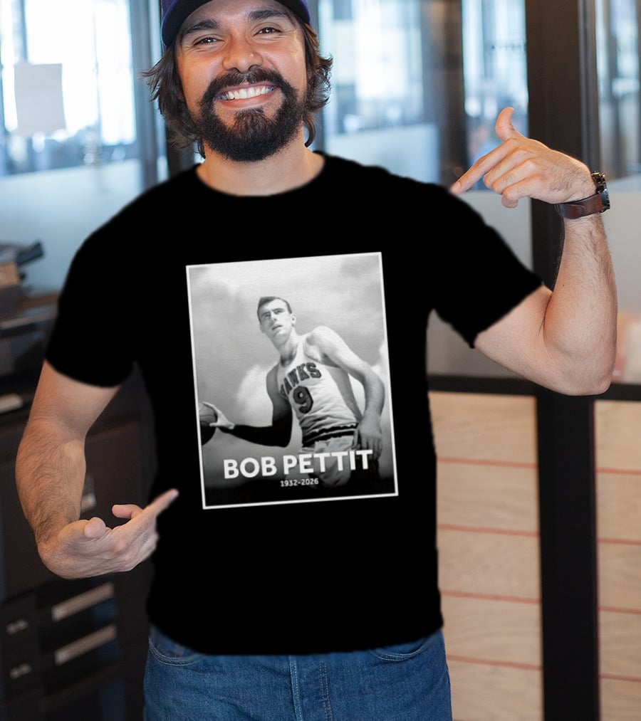 Bob Pettit 1932 2026 Hawks Basketball Legend T-Shirt