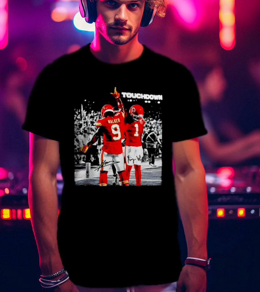 Kenneth Walker III Xavier Worthy Kansas City Chiefs Touchdown Celebration T-Shirt
