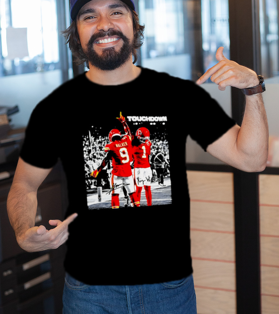 Kenneth Walker III Xavier Worthy Kansas City Chiefs Touchdown Celebration T-Shirt