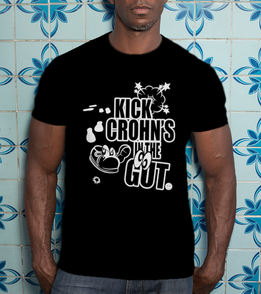Kick Crohn's In The Gut Crohn's & Colitis Foundation Claw And Cartoon Style Fighting T-Shirt