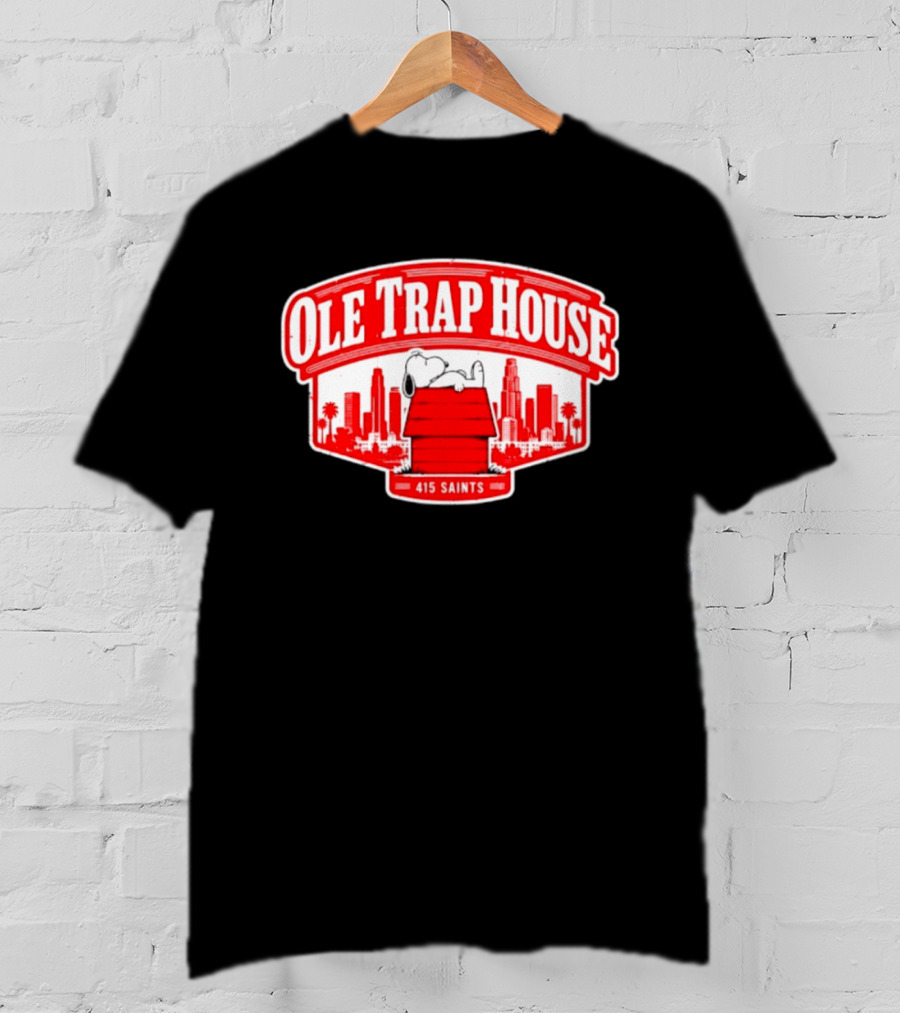 Ole Trap House Snoopy 415 Saints Skyline T-Shirt