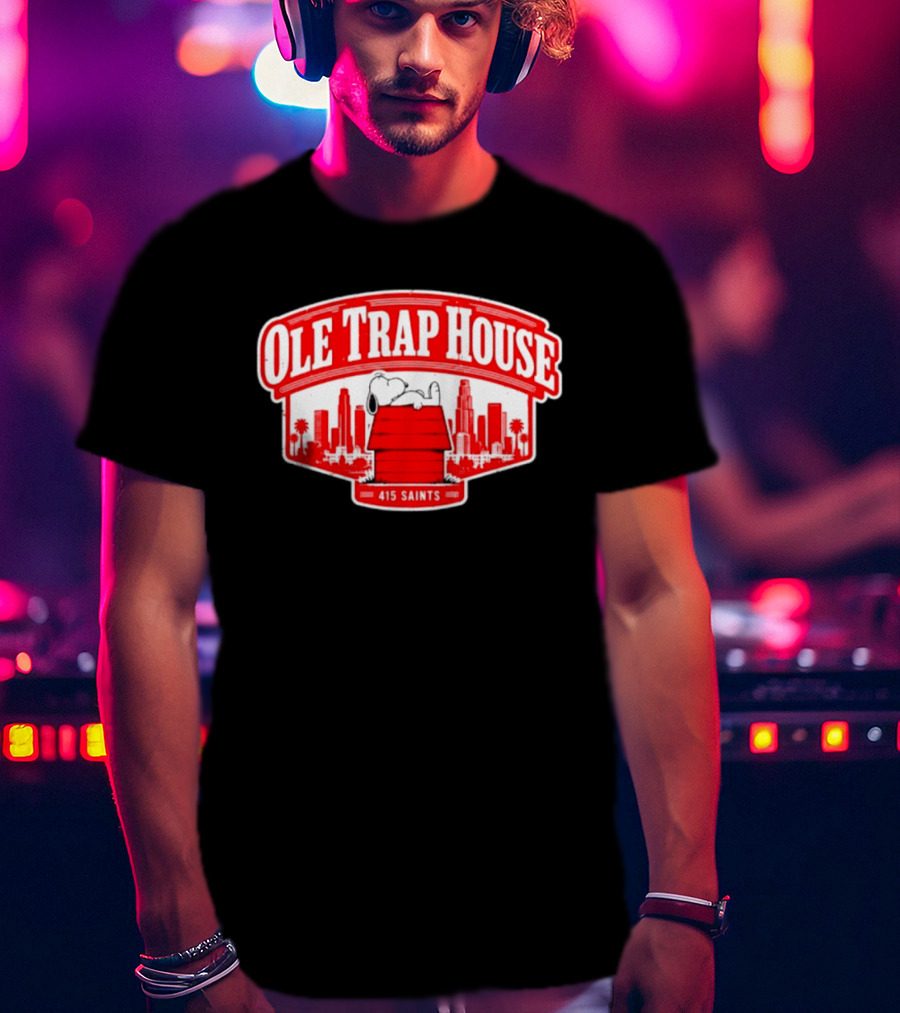 Ole Trap House Snoopy 415 Saints Skyline T-Shirt