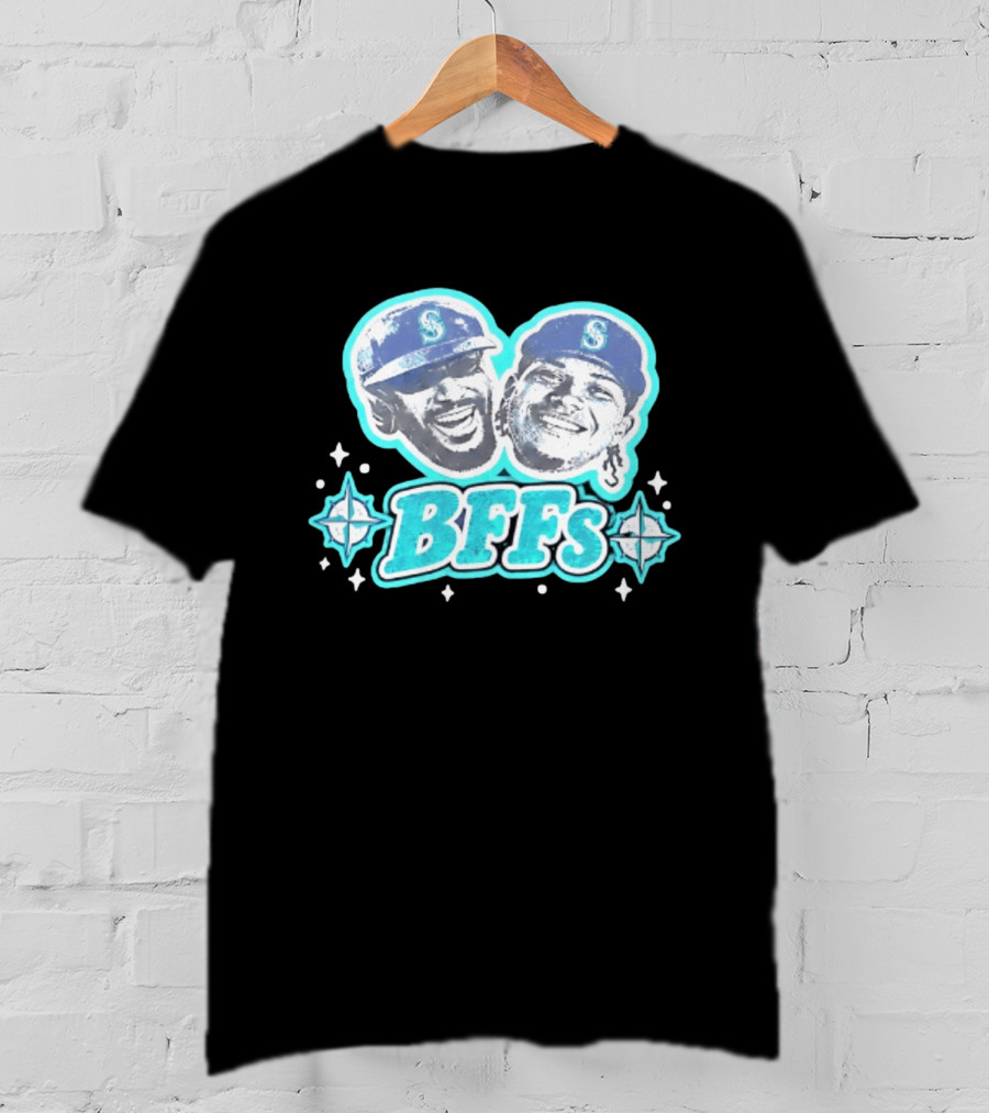 BFFs Seattle Mariners Laz Michael Arroyo Big Head T-Shirt