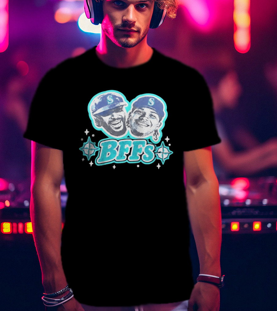BFFs Seattle Mariners Laz Michael Arroyo Big Head T-Shirt