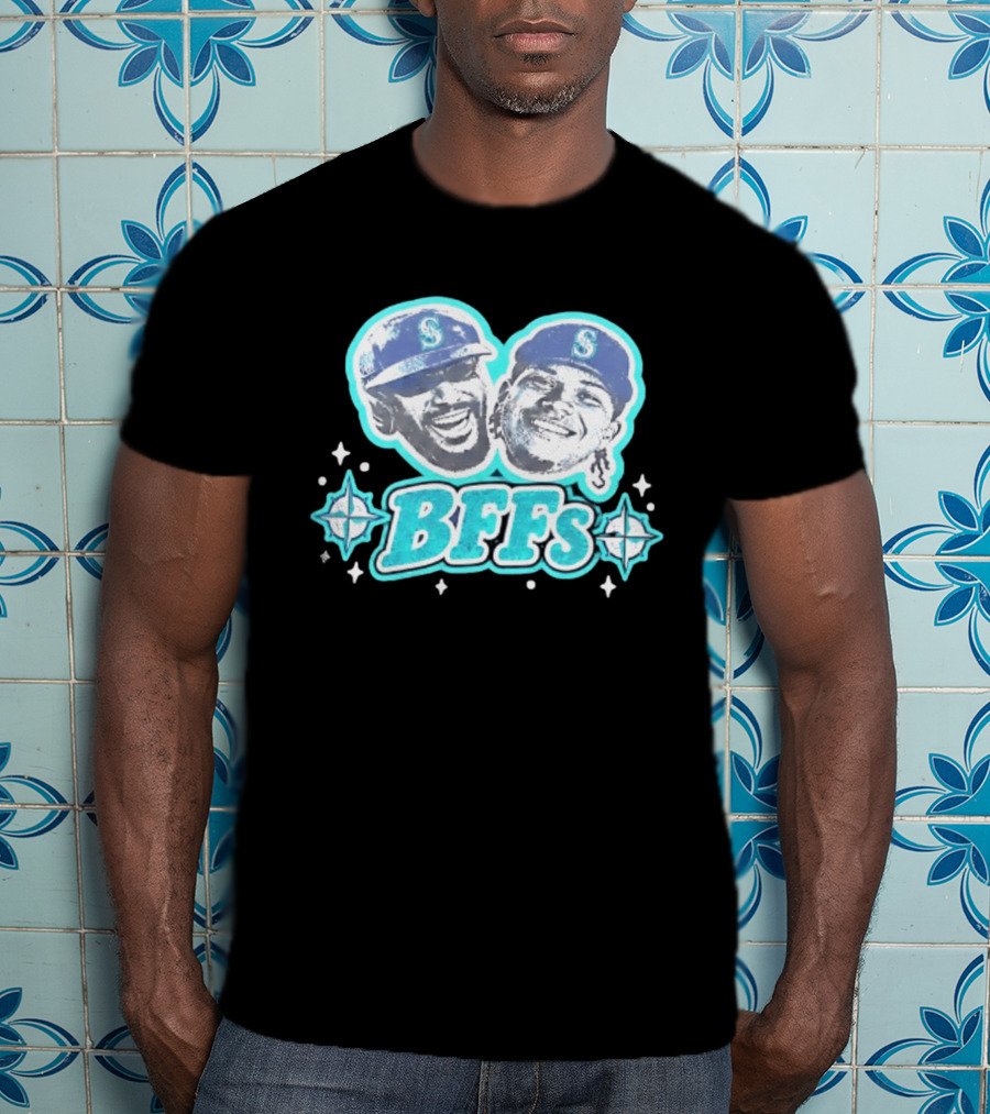 BFFs Seattle Mariners Laz Michael Arroyo Big Head T-Shirt