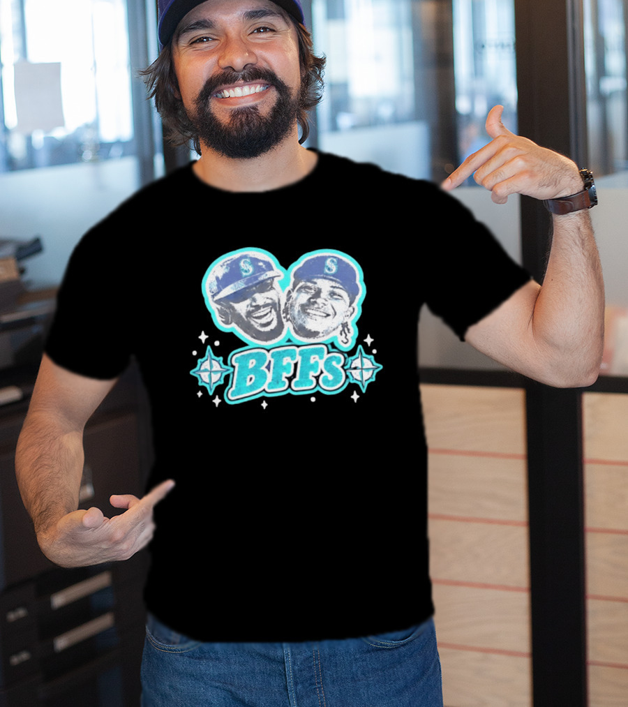 BFFs Seattle Mariners Laz Michael Arroyo Big Head T-Shirt