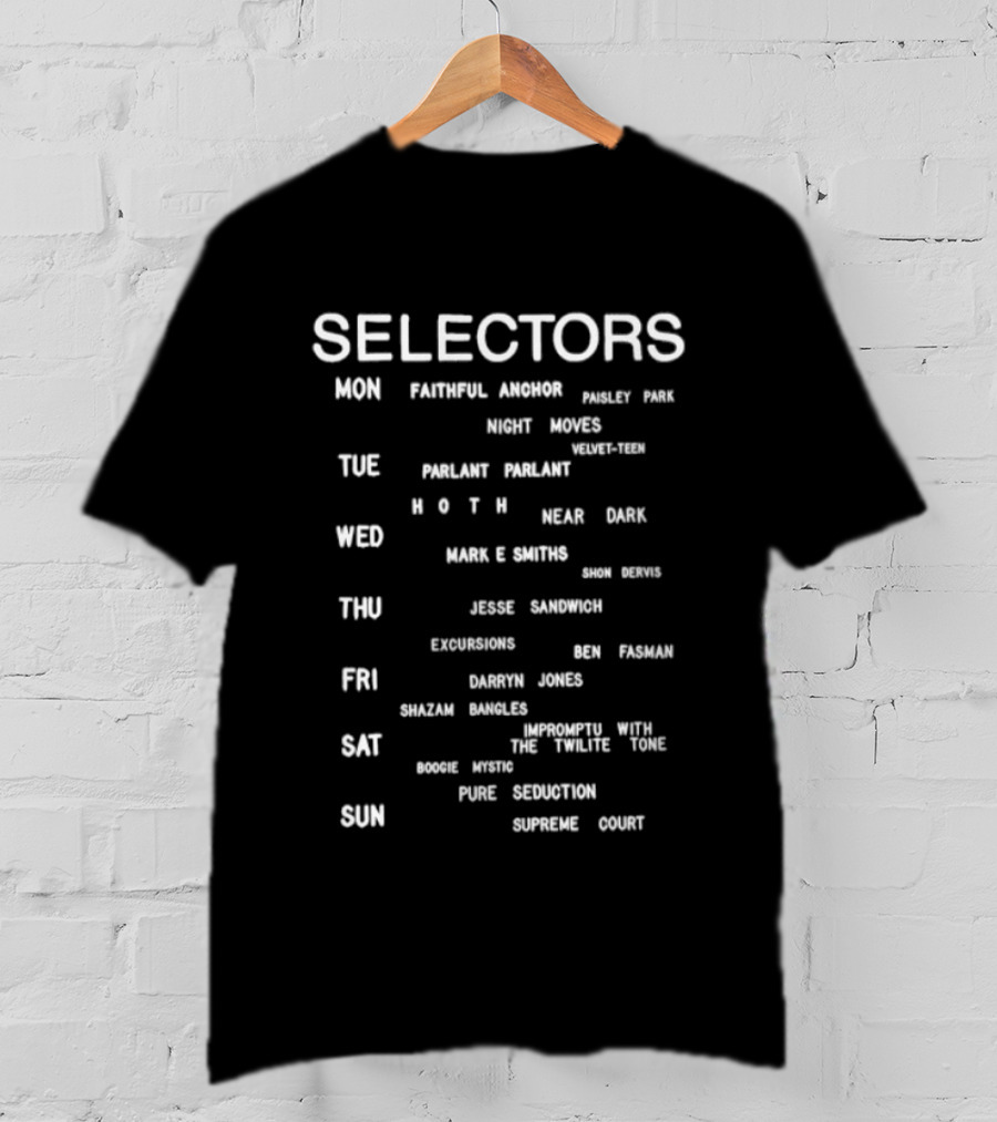 Selectors Weekly Schedule Faithful Answer Night Moves Lineup T-Shirt