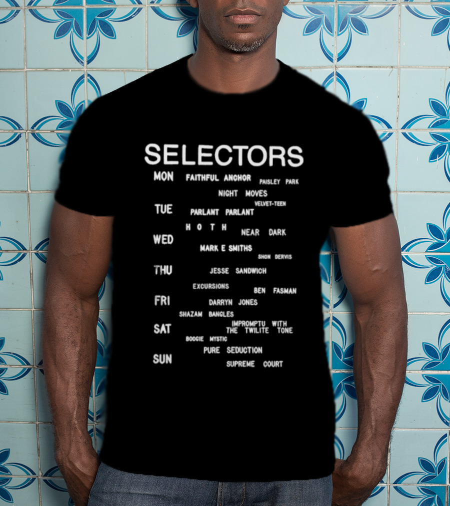 Selectors Weekly Schedule Faithful Answer Night Moves Lineup T-Shirt