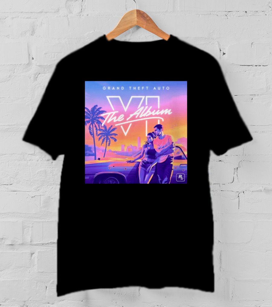Grand Theft Auto VI The Album 2026 Retro Sunset Vibes T-Shirt