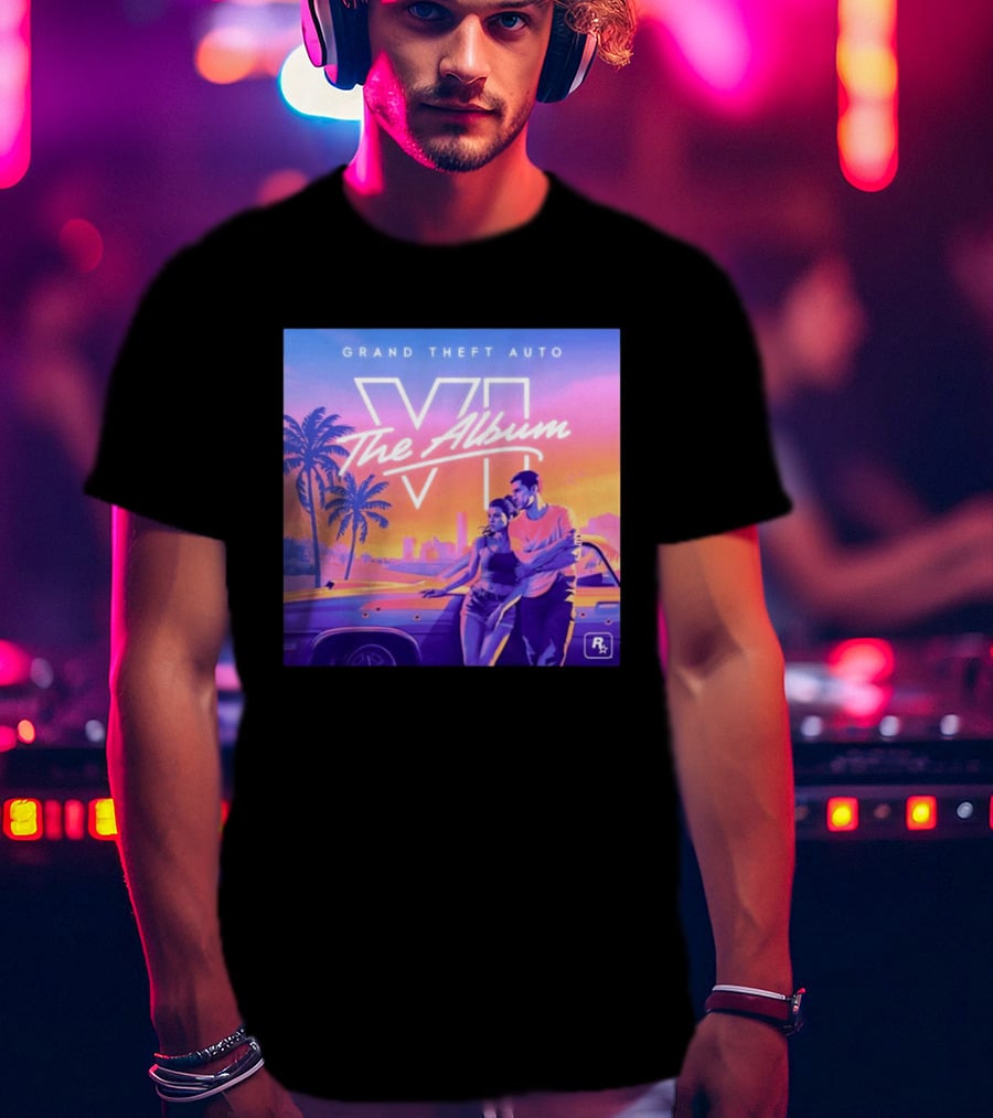 Grand Theft Auto VI The Album 2026 Retro Sunset Vibes T-Shirt