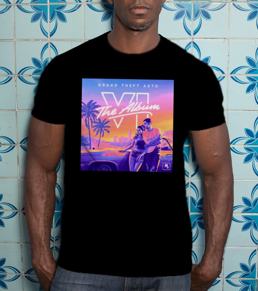 Grand Theft Auto VI The Album 2026 Retro Sunset Vibes T-Shirt