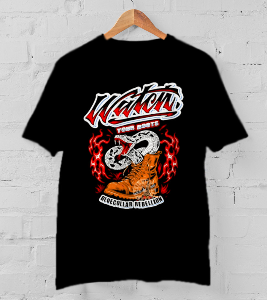 Your Boots Snake Fire Blue Collar Rebellion T-Shirt