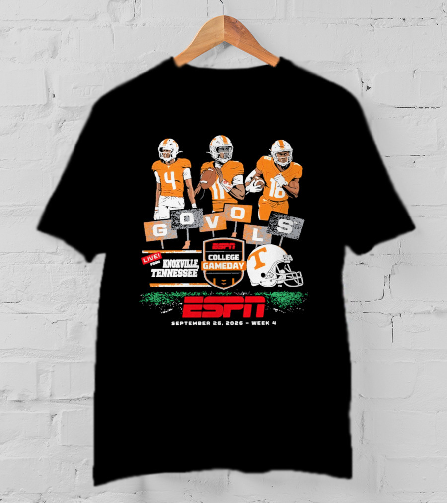 Tennessee Volunteers Go Vols ESPN College Gameday Knoxville September 2026 Football Players T-Shirt