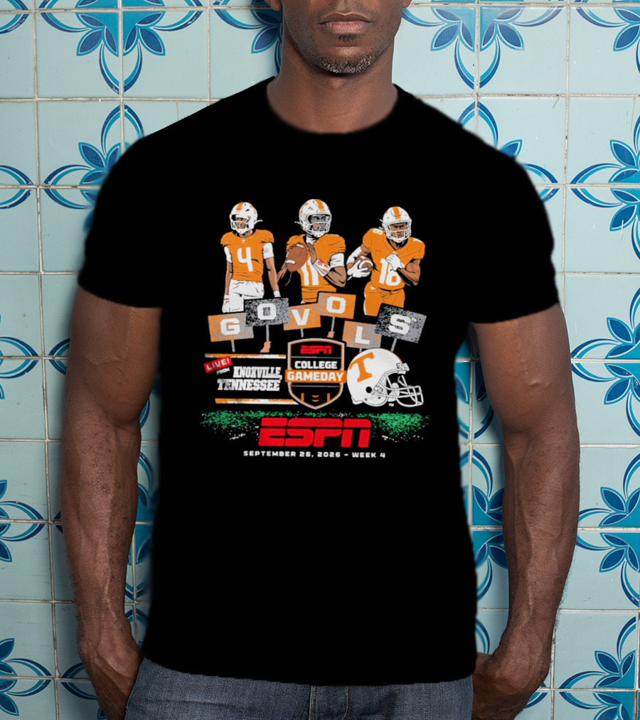Tennessee Volunteers Go Vols ESPN College Gameday Knoxville September 2026 Football Players T-Shirt