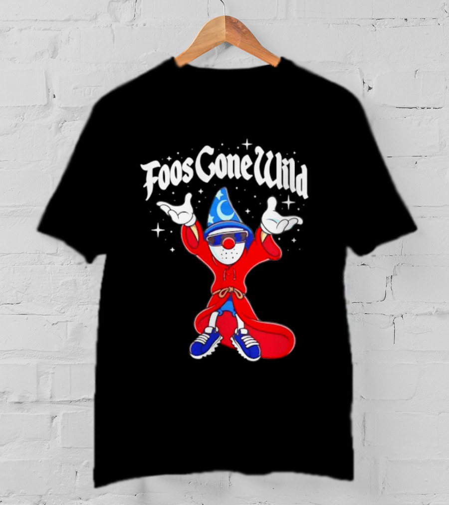 Foos Gone Wild Wizard Streetwear Cartoon Character With Blue Hat And Sunglasses T-Shirt