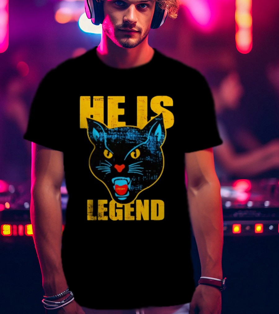 HE IS LEGEND Black Cat Fierce Panther T-Shirt