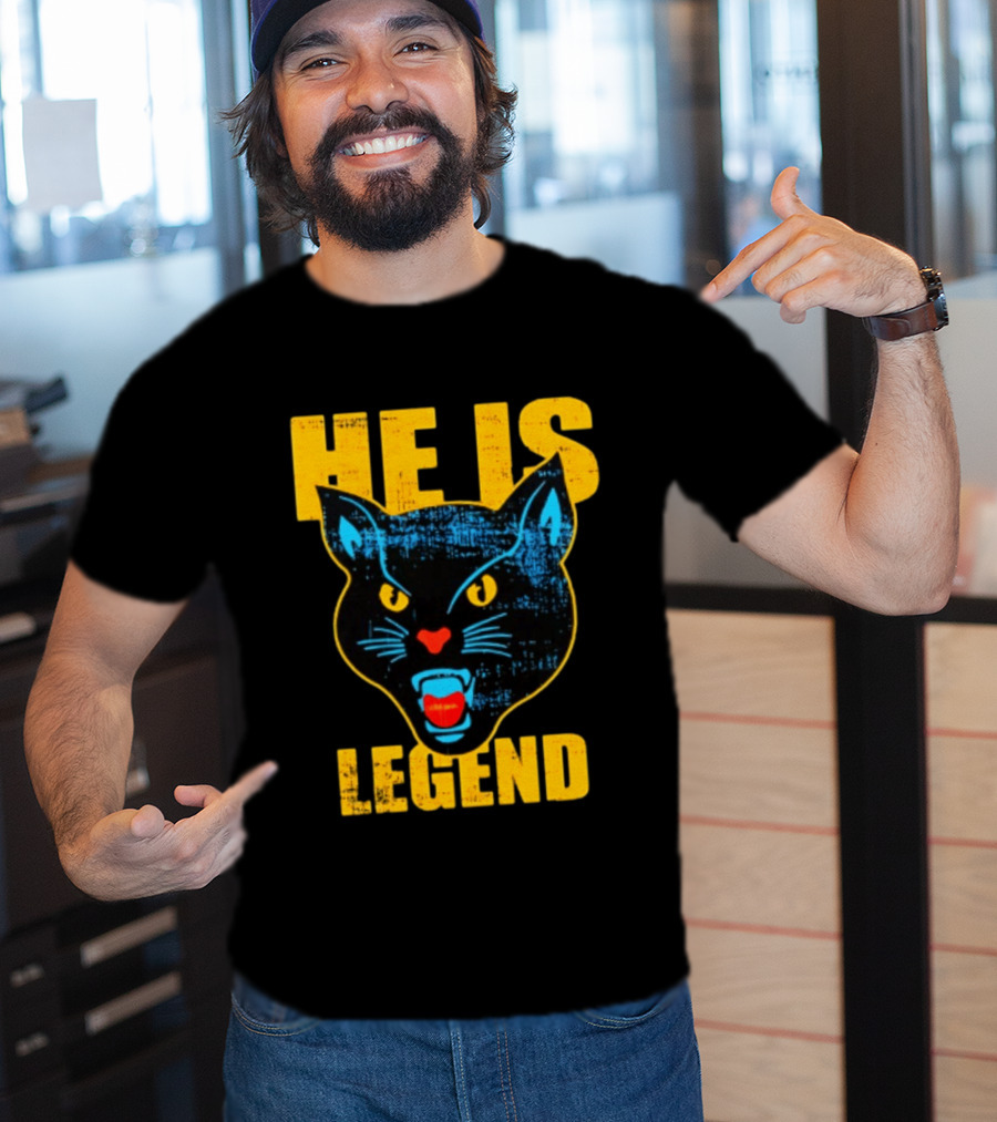 HE IS LEGEND Black Cat Fierce Panther T-Shirt