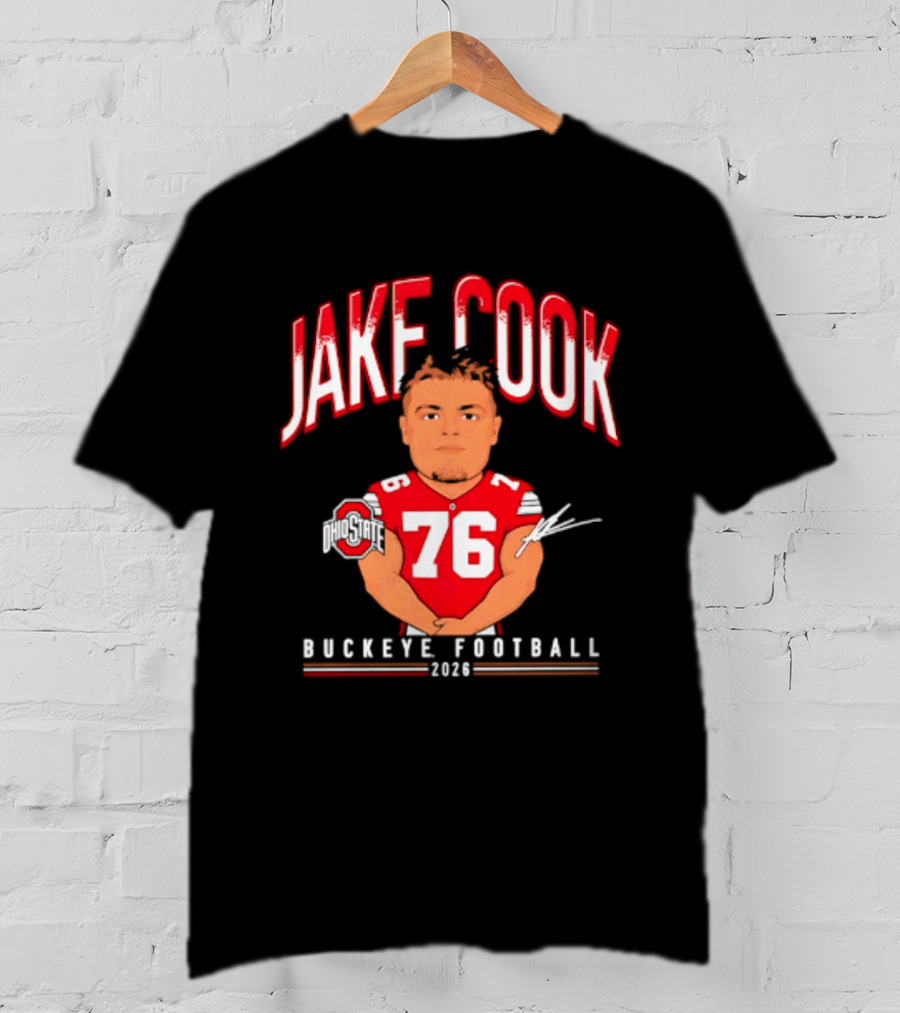 Jake Cook 76 Buckeye Football 2026 Ohio State Caricature T-Shirt
