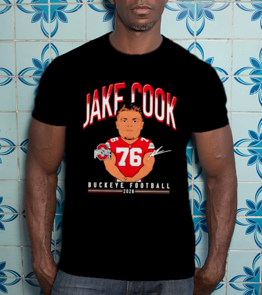Jake Cook 76 Buckeye Football 2026 Ohio State Caricature T-Shirt