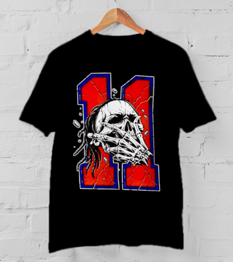 New York Knicks Jalen Brunson Captain Clutch Skull Number 11 T-Shirt