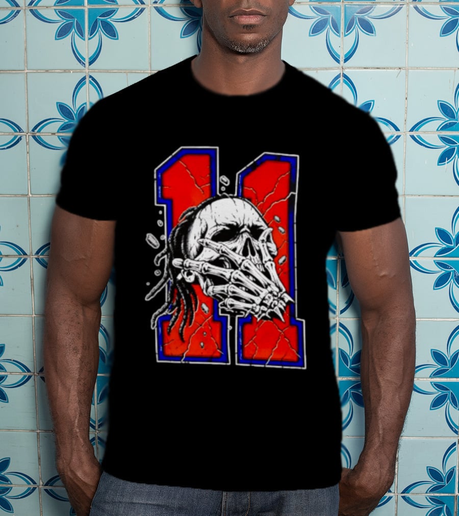 New York Knicks Jalen Brunson Captain Clutch Skull Number 11 T-Shirt