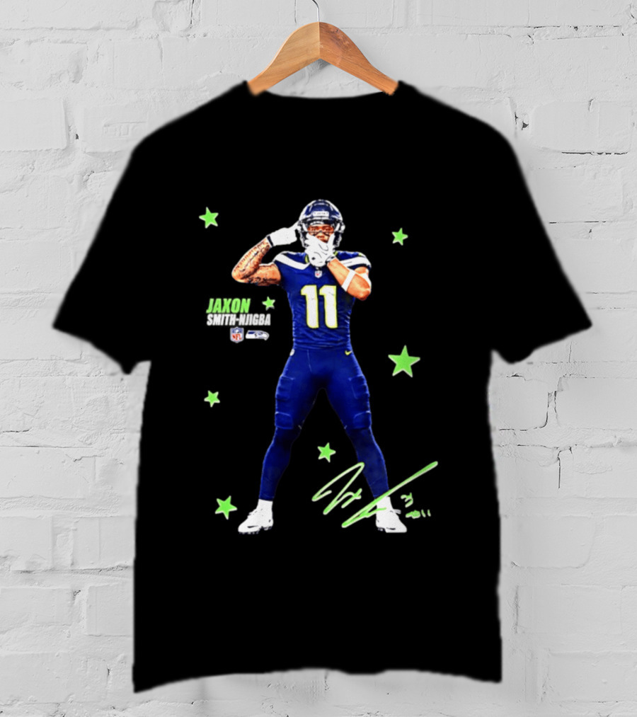 Jaxon Smith Njigba Seattle Seahawks Number 11 NFL Star Player T-Shirt