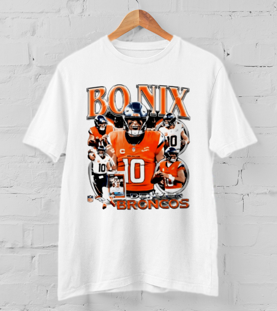 Bo Nix Denver Broncos 2026 Player #10 Collage T-Shirt